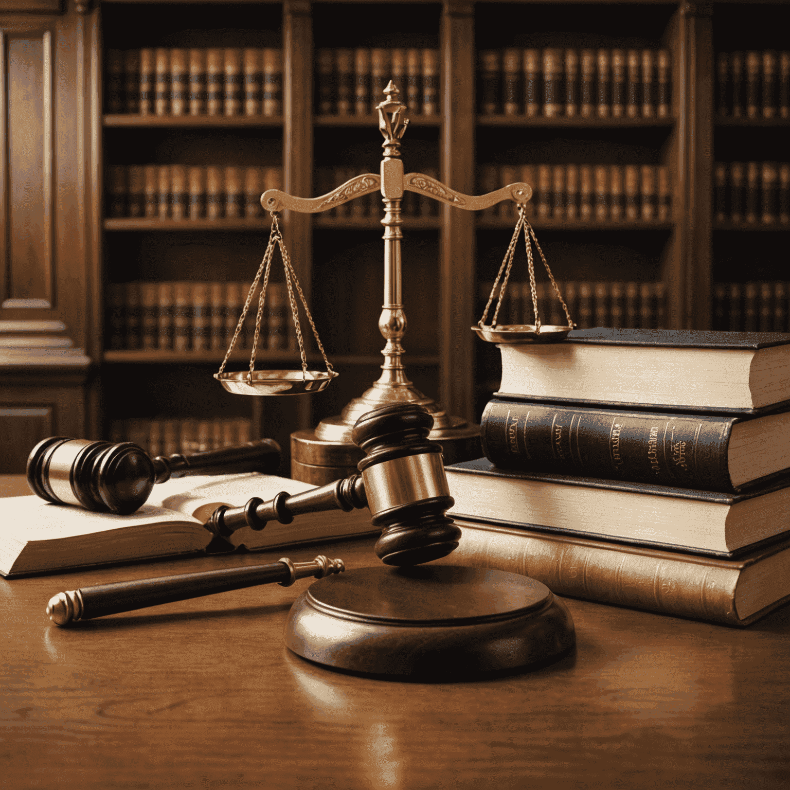 Imagen que muestra un mazo de juez, libros de leyes y una balanza de la justicia, representando los últimos desarrollos legales en España y la UE